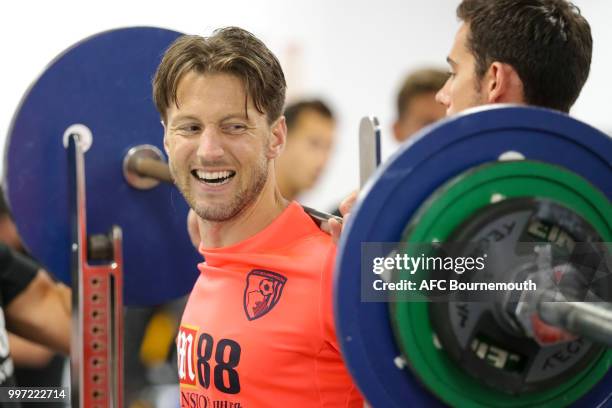 Jermain Defoe with Bournemouth manager Eddie Howe during training session at the clubs pre-season training camp at La Manga, Spain on July 12, 2018...