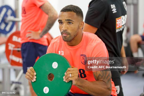 Jermain Defoe with Bournemouth manager Eddie Howe during training session at the clubs pre-season training camp at La Manga, Spain on July 12, 2018...