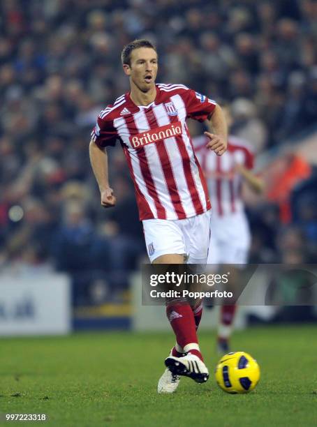 Danny Collins of Stoke City in action during the Barclays Premier League match between West Bromwich Albion and Stoke City at The Hawthorns on...