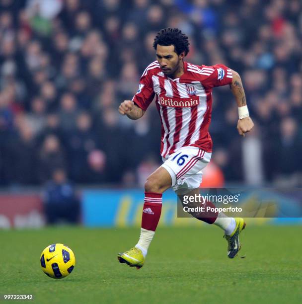 Jermaine Pennant of Stoke City in action during the Barclays Premier League match between West Bromwich Albion and Stoke City at The Hawthorns on...