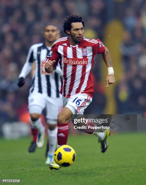 Jermaine Pennant of Stoke City in action during the Barclays Premier League match between West Bromwich Albion and Stoke City at The Hawthorns on...