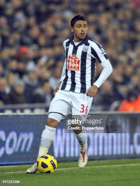 Gonzalo Jara of West Bromwich Albion in action during the Barclays Premier League match between West Bromwich Albion and Stoke City at The Hawthorns...
