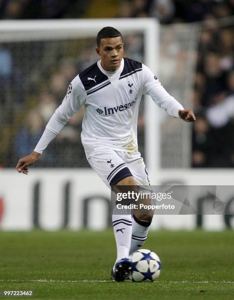 Jermaine Jenas of Tottenham Hotspur in action during the UEFA Champions League Group A match between Tottenham Hotspur and Werder Bremen at White...