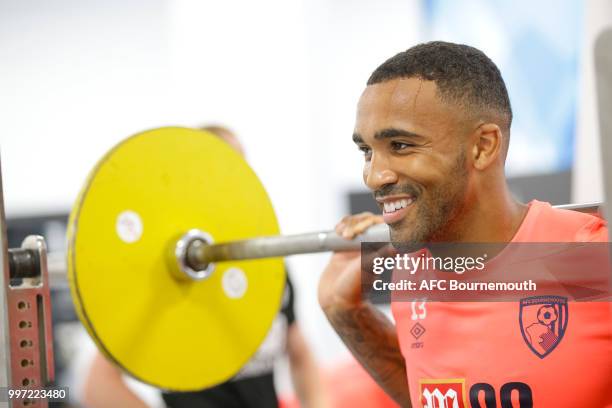 Callum Wilson of Bournemouth during gym session at the clubs pre-season training camp at La Manga, Spain on July 12, 2018 in La Manga, Spain.