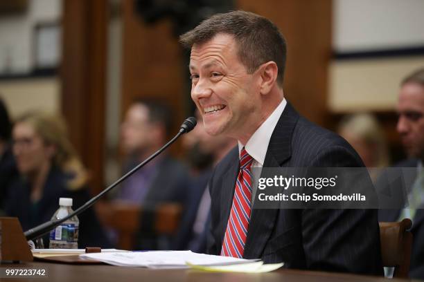 Deputy Assistant FBI Director Peter Strzok testifies before a joint committee hearing of the House Judiciary and Oversight and Government Reform...