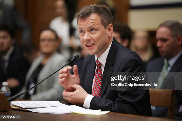 Deputy Assistant FBI Director Peter Strzok testifies before a joint committee hearing of the House Judiciary and Oversight and Government Reform...