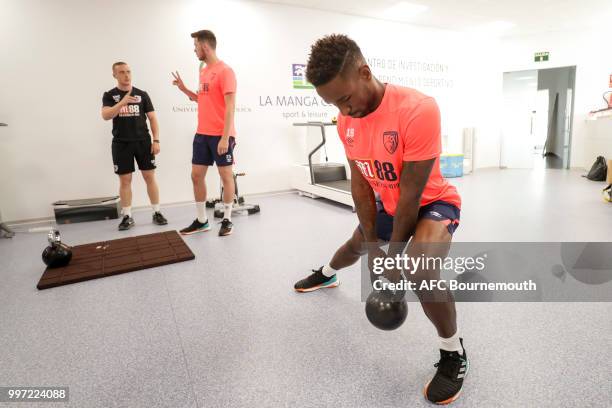 Jermain Defoe of Bournemouth during gym session at the clubs pre-season training camp at La Manga, Spain on July 12, 2018 in La Manga, Spain.