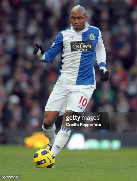 El-Hadji Diouf of Blackburn Rovers in action during the Barclays Premier League match between Manchester United and Blackburn Rovers at Old Trafford...
