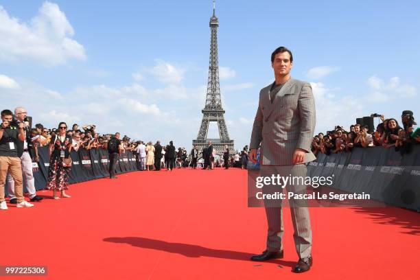 Henry Cavill attends the Global Premiere of 'Mission: Impossible - Fallout' at Palais de Chaillot on July 12, 2018 in Paris, France.