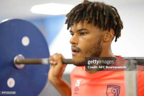 Tyrone Mings of Bournemouth during gym session at the clubs pre-season training camp at La Manga, Spain on July 12, 2018 in La Manga, Spain.