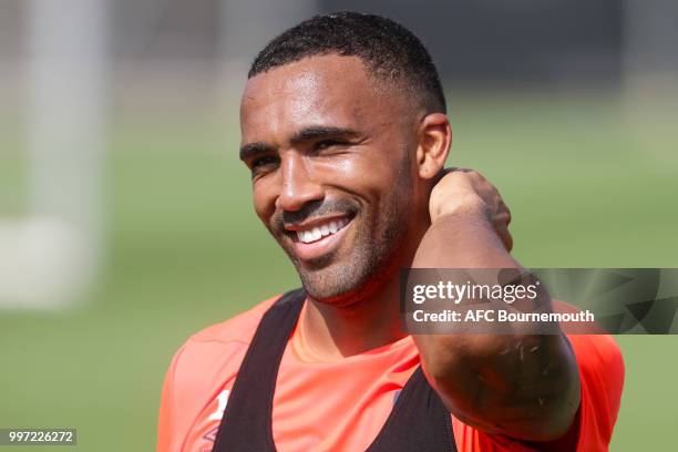 Callum Wilson of Bournemouth during training session at the clubs pre-season training camp at La Manga, Spain on July 12, 2018 in La Manga, Spain.