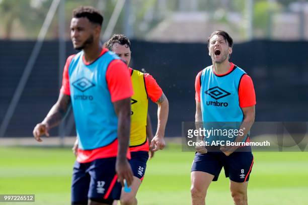 Harry Arter of Bournemouth during training session at the clubs pre-season training camp at La Manga, Spain on July 12, 2018 in La Manga, Spain.