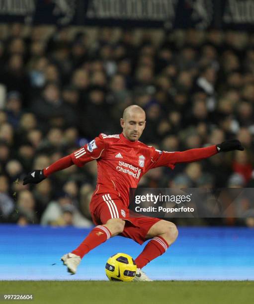 Raul Meireles of Liverpool in action during the Barclays Premier League match between Tottenham Hotspur and Liverpool at White Hart Lane on November...