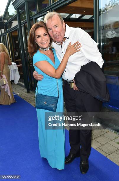 Gitta Saxx and Frank Fleschenberg during the dinner Royal at the Gruenwalder Einkehr on July 12, 2018 in Munich, Germany.