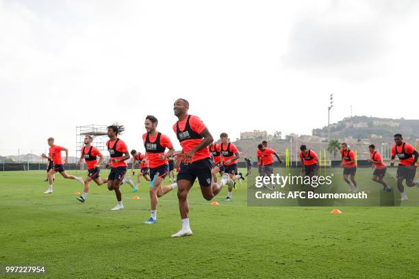 Callum Wilson of Bournemouth during training session at the clubs pre-season training camp at La Manga, Spain on July 12, 2018 in La Manga, Spain.