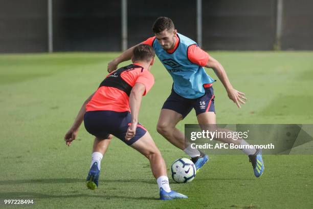 Lewis Cook of Bournemouth during training session at the clubs pre-season training camp at La Manga, Spain on July 12, 2018 in La Manga, Spain.
