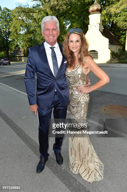 Alexander Schuhmacher and his wife Stefanie Schuhmacher during the dinner Royal at the Gruenwalder Einkehr on July 12, 2018 in Munich, Germany.