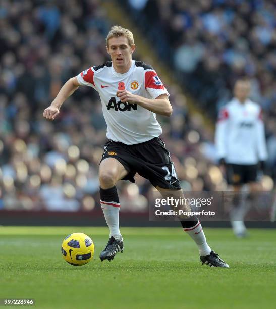 Darren Fletcher of Manchester United in action during the Barclays Premier League match between Aston Villa and Manchester United at Villa Park on...