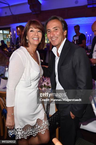 Helena Roth and actor Bruno Maccallini during the dinner Royal at the Gruenwalder Einkehr on July 12, 2018 in Munich, Germany.