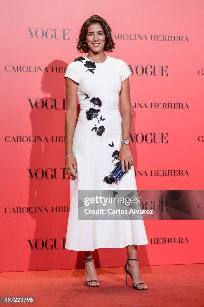 Garbine Muguruza attends Vogue 30th Anniversary Party at Casa Velazquez on July 12, 2018 in Madrid, Spain.