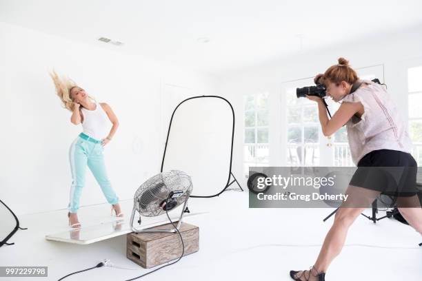 Model and Actress Amanda Paris attends the Giveback Day at The Artists Project on July 11, 2018 in Los Angeles, California.