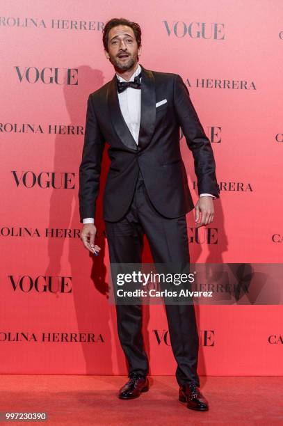 Adrien Brody attends Vogue 30th Anniversary Party at Casa Velazquez on July 12, 2018 in Madrid, Spain.