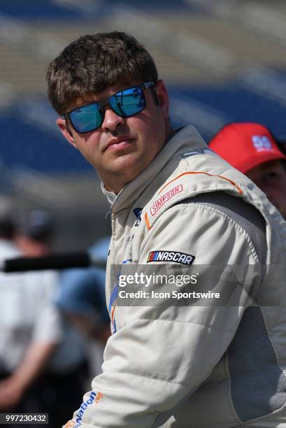 Wendell Chavous SobrietyNation.org Chevrolet Silverado looks on during qualifying for the NASCAR Camping World Truck Series Buckle Up In Your Truck...