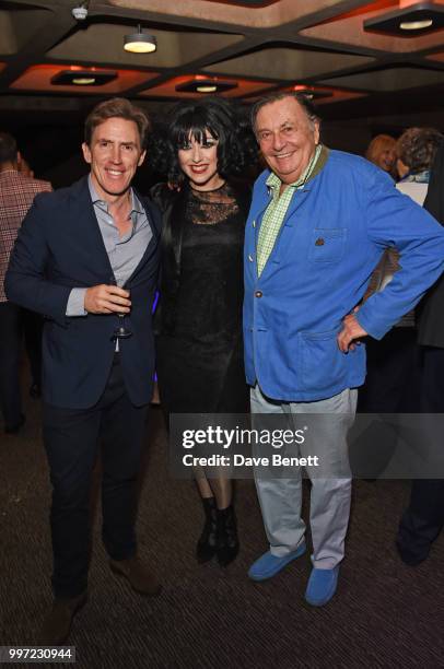 Rob Byrdon, Meow Meow and Barry Humphries attend the press night performance of "Barry Humphries' Weimar Cabaret" at The Barbican Centre on July 12,...