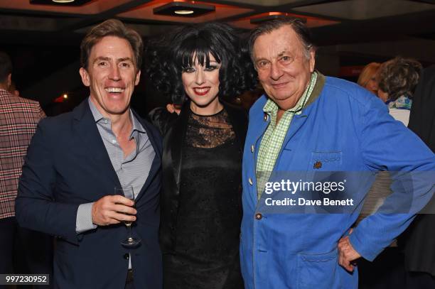 Rob Byrdon, Meow Meow and Barry Humphries attend the press night performance of "Barry Humphries' Weimar Cabaret" at The Barbican Centre on July 12,...