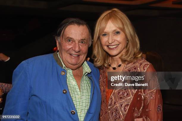 Barry Humphries and Lizzie Spender attend the press night performance of "Barry Humphries' Weimar Cabaret" at The Barbican Centre on July 12, 2018 in...