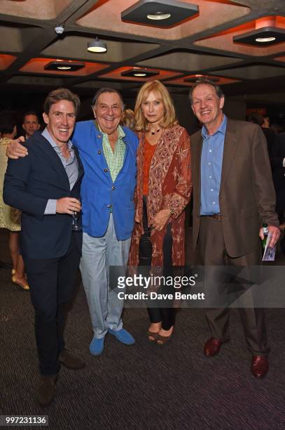Rob Brydon, Barry Humphries, Lizzie Spender and Kevin Whately attend the press night performance of "Barry Humphries' Weimar Cabaret" at The Barbican...
