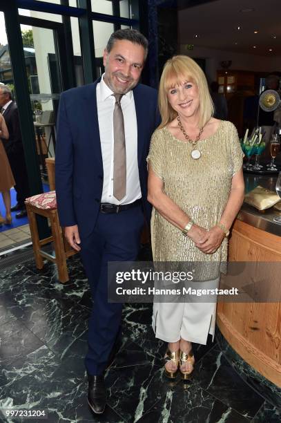 Pedro da Silva and Patricia Riekel during the dinner Royal at the Gruenwalder Einkehr on July 12, 2018 in Munich, Germany.