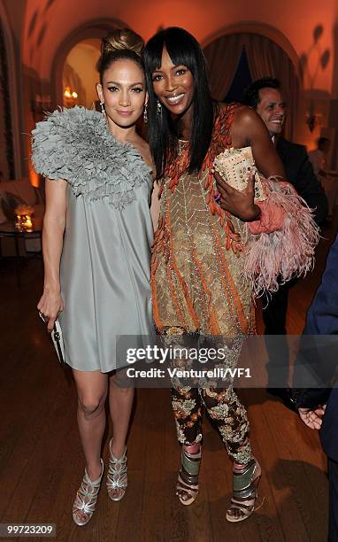 Singer/actress Jennifer Lopez and model Naomi Campbell attend the Vanity Fair and Gucci Party Honoring Martin Scorsese during the 63rd Annual Cannes...