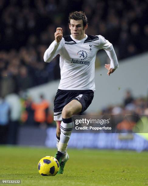 Gareth Bale of Tottenham Hotspur in action during the Barclays Premier League match between Tottenham Hotspur and Chelsea at White Hart Lane on...