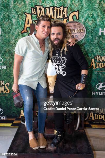 Antonio Cortes and Rafatal attend 'La Familia Addams' Malaga premiere on July 12, 2018 in Malaga, Spain.