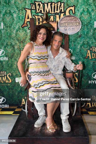 Maria Angeles and Javier Banderas attend 'La Familia Addams' Malaga premiere on July 12, 2018 in Malaga, Spain.