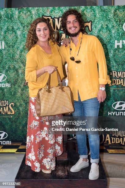 Estrella Morente and Kiki Morente attend 'La Familia Addams' Malaga premiere on July 12, 2018 in Malaga, Spain.