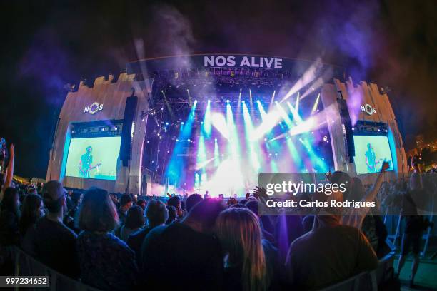 Snow Patrol performs during Day 1 of NOS Alive Festival 2018 on July 12, 2018 in Lisbon, Portugal.