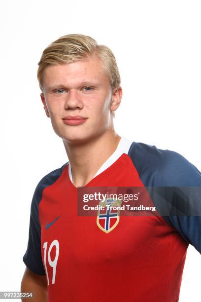 Erling Braut Haaland of Norway during G19 Men Photocall at Thon Arena on July 12, 2018 in Lillestrom, Norway.