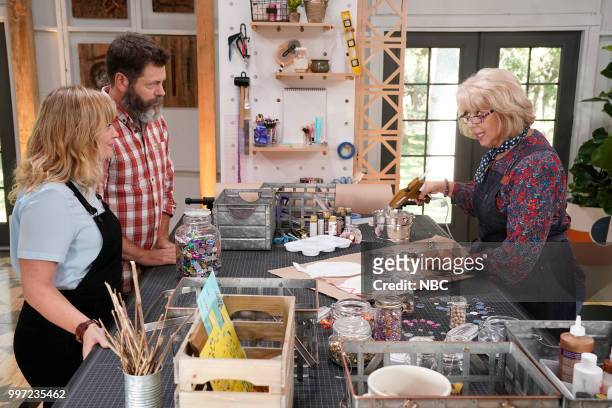 You Crafty" Episode 101 -- Pictured: Amy Poehler, Nick Offerman, Jemma --