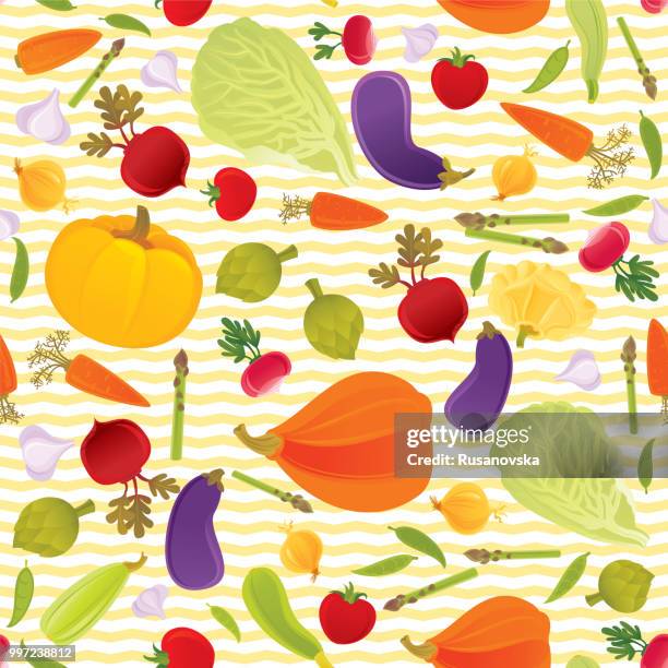 vegetables seamless pattern - artichoke pattern stock illustrations