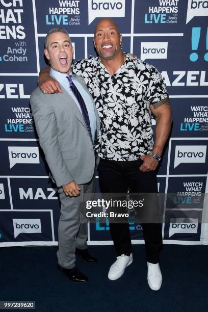 Pictured : Andy Cohen and Dwayne Johnson --