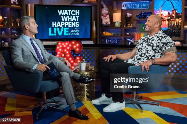 Pictured : Andy Cohen and Dwayne Johnson --