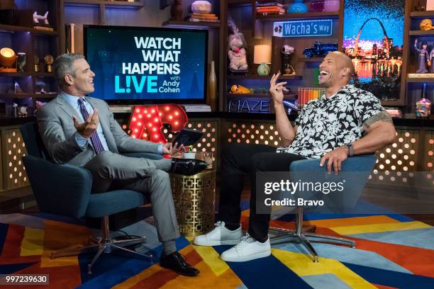 Pictured : Andy Cohen and Dwayne Johnson --