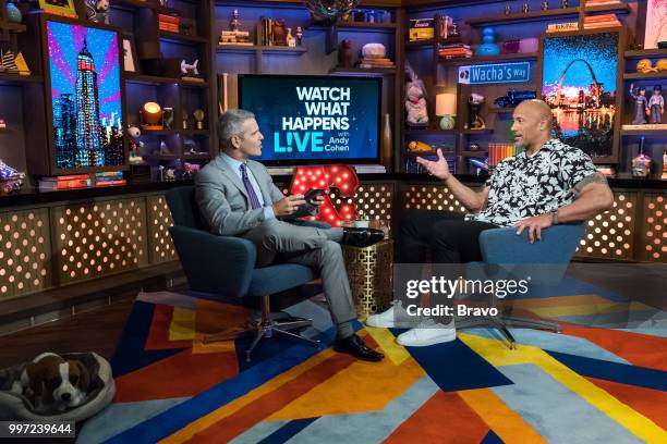 Pictured : Andy Cohen and Dwayne Johnson --