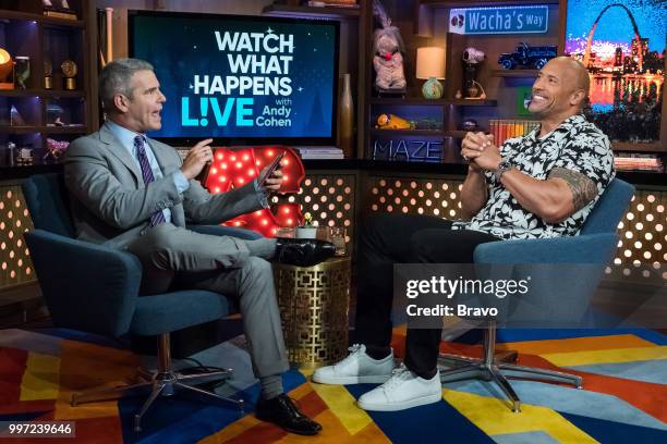 Pictured : Andy Cohen and Dwayne Johnson --