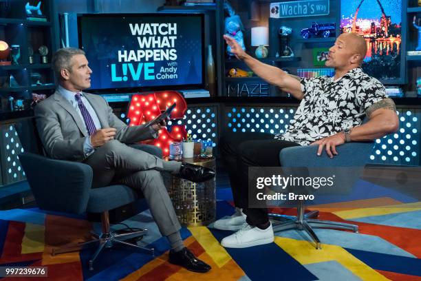 Pictured : Andy Cohen and Dwayne Johnson --