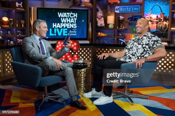 Pictured : Andy Cohen and Dwayne Johnson --