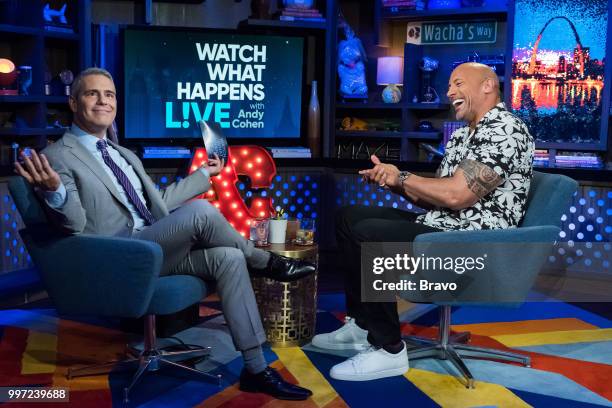 Pictured : Andy Cohen and Dwayne Johnson --