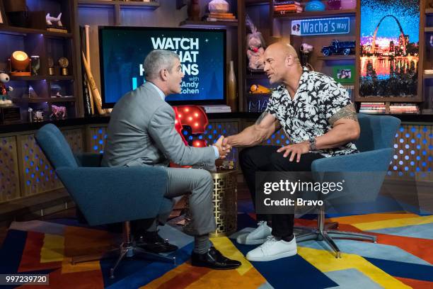 Pictured : Andy Cohen and Dwayne Johnson --